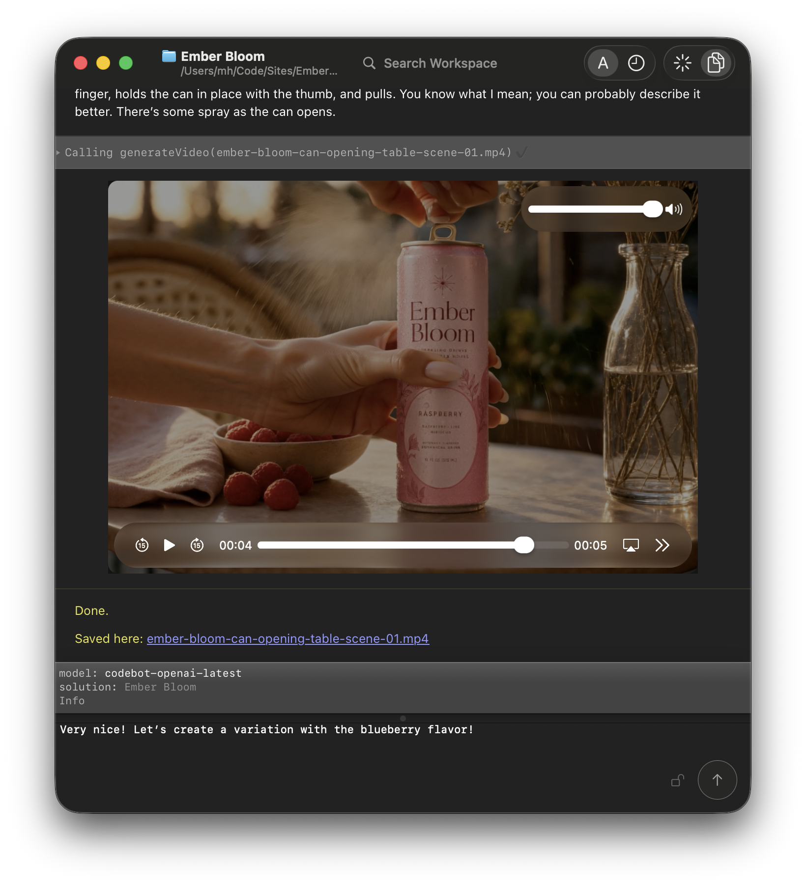 Campfire video generation workflow