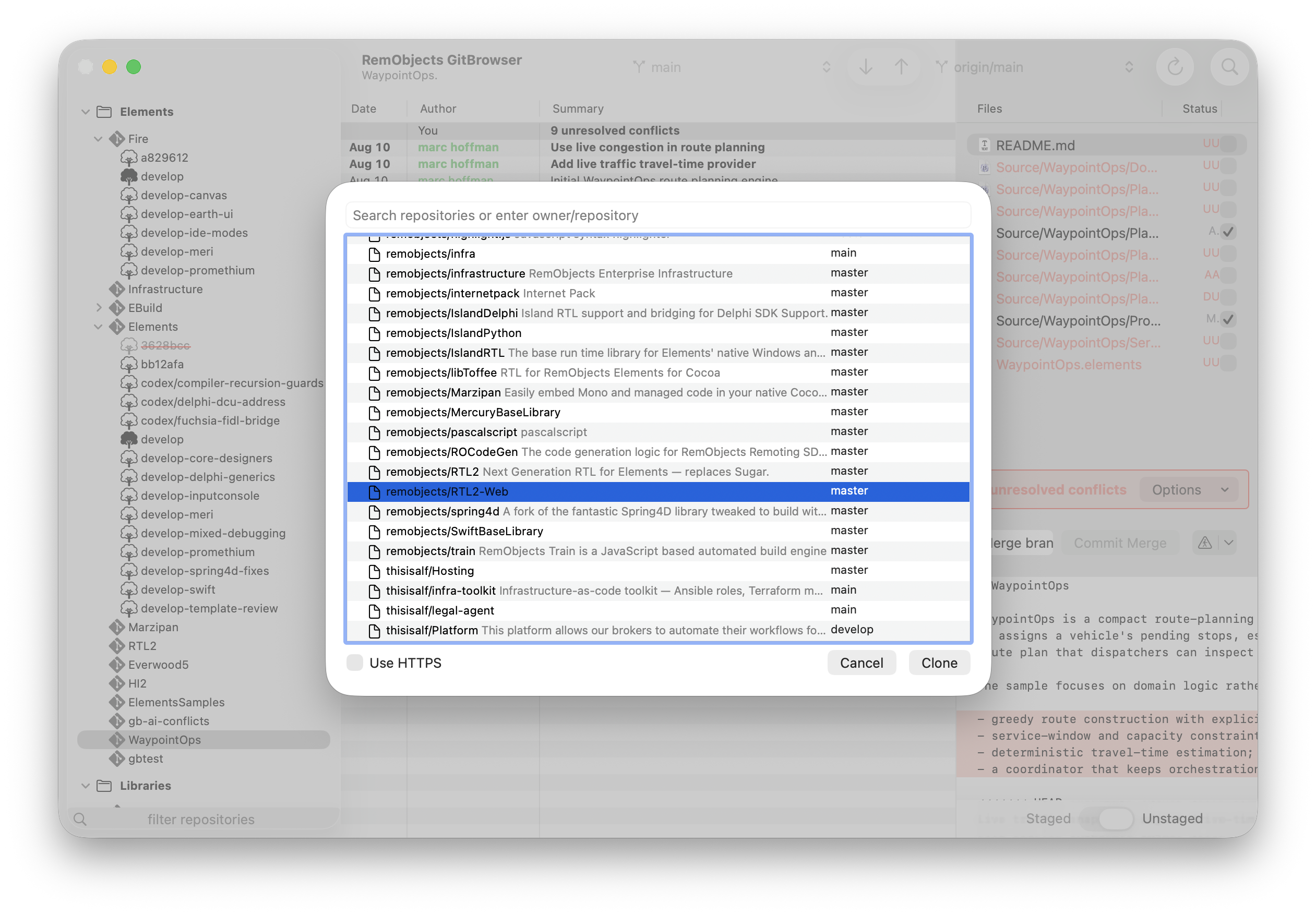 GitBrowser repository overview
